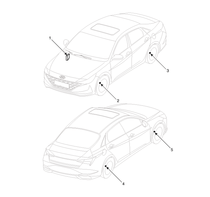 Hyundai Elantra Components and components location Tire Pressure