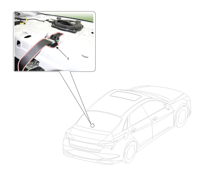 Hyundai Elantra Rear Center Seat Belt Retractor Rear Seat Belt